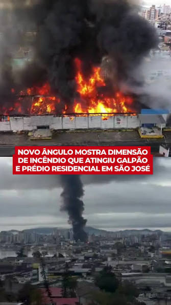INCÊNDIO DESTRÓI GALPÃO EM SÃO JOSÉ (SC)