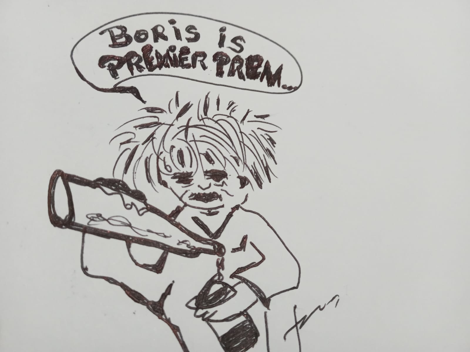 Charge do artista Juan Godoy