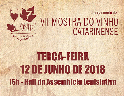 Lançamento de VII Mostra do Vinho Catarinense em Florianópolis (SC)