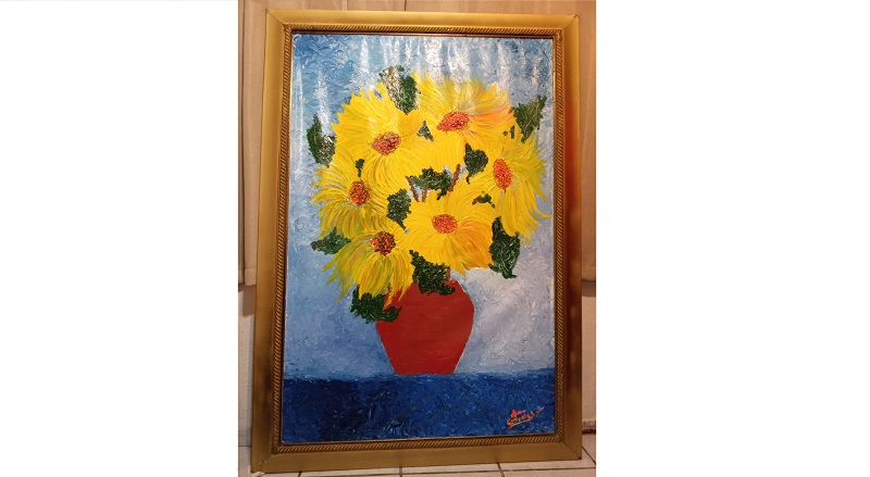 Exposição de Girassóis- flor símbolo nacional da Ucrânia