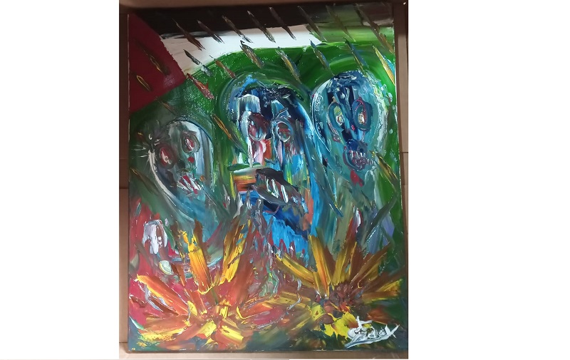 NOT FOR WAR -  QUADRO DO PINTOR  ATIVISTA JUAN GODOY  NA LUTA PELA PAZ